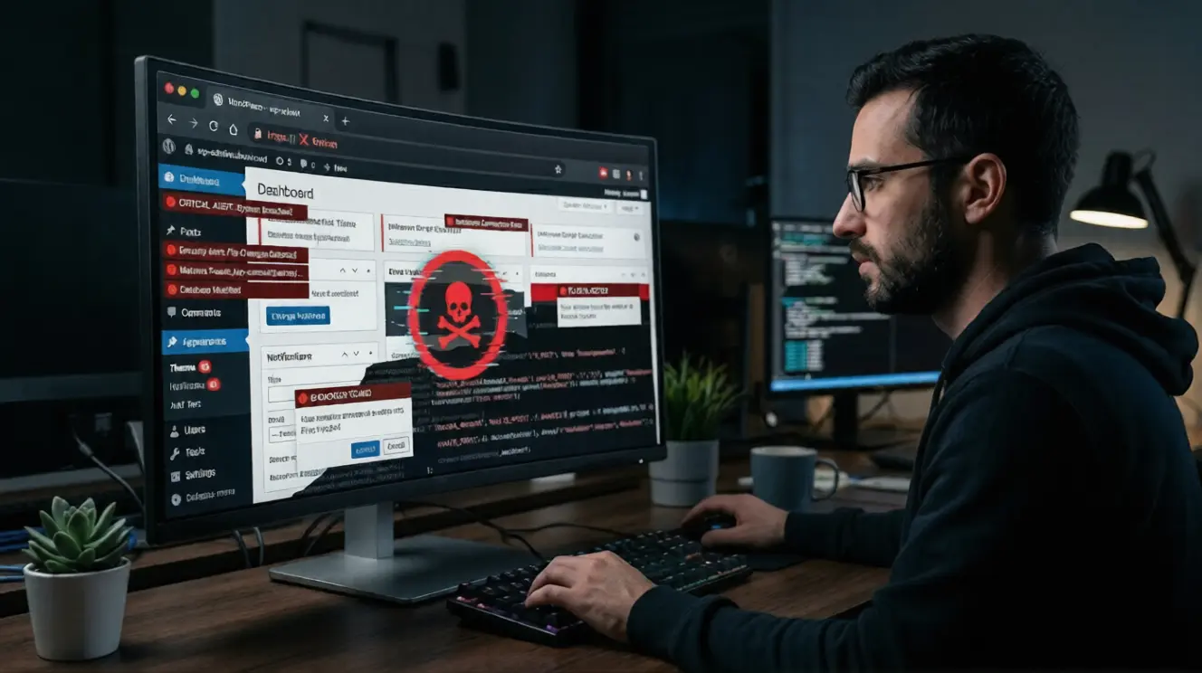 Illustration WPTechCare pour un site WordPress piraté